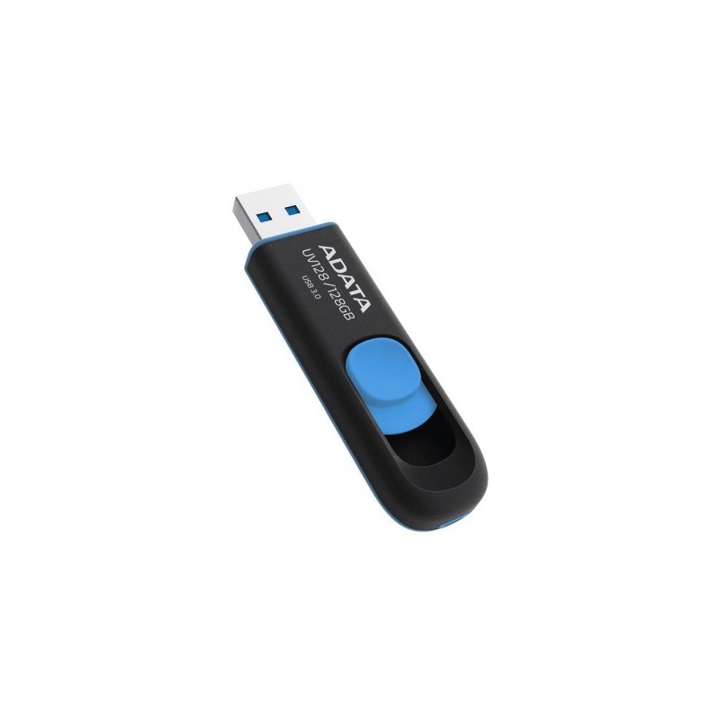 Memoria USB ADATA UV128 - Negro, 128 GB, USB 3.2 (retrocompatible con 3.0 y 2.0), 100 MB/s, 40 MB/s