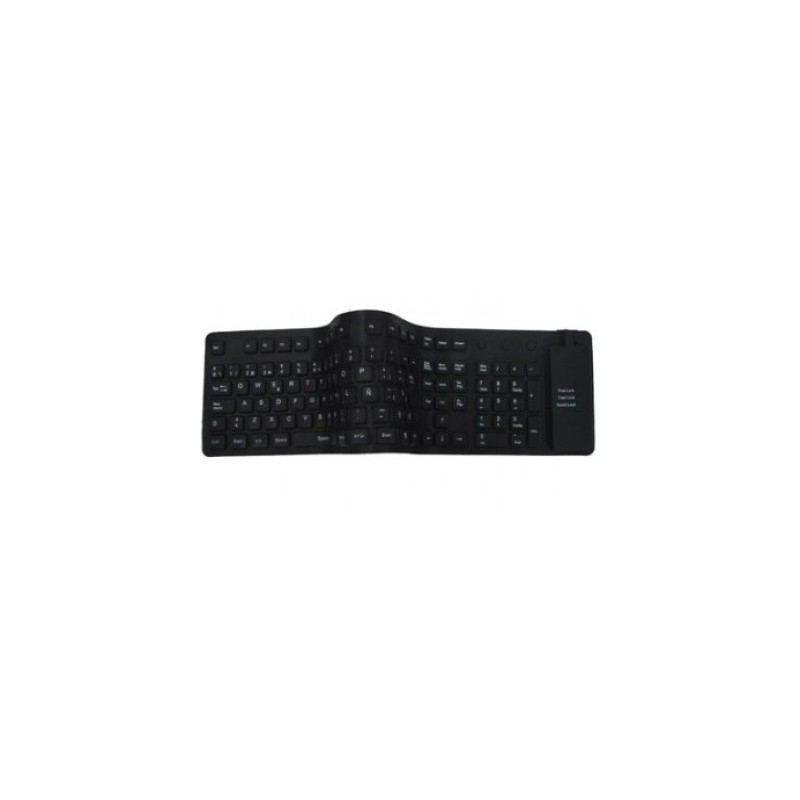 Teclado Flexible BROBOTIX - USB, Negro, Notebook/PC