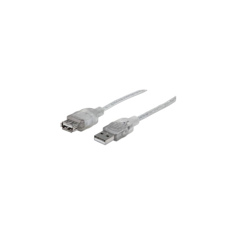 Cable USB - Extension MANHATTAN - 3 m, USB A, USB A, Macho/hembra