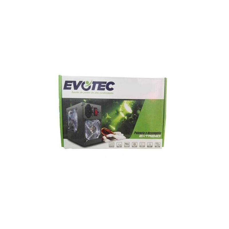 Fuente de Poder EVOTEC PSUEV1 - Negro, 600 W, PC