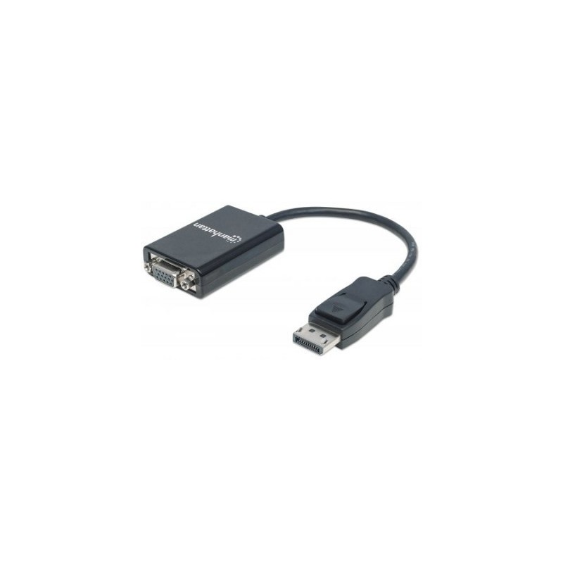 Adaptador Displayport a VGA MANHATTAN 151962 - Negro, DisplayPort, VGA