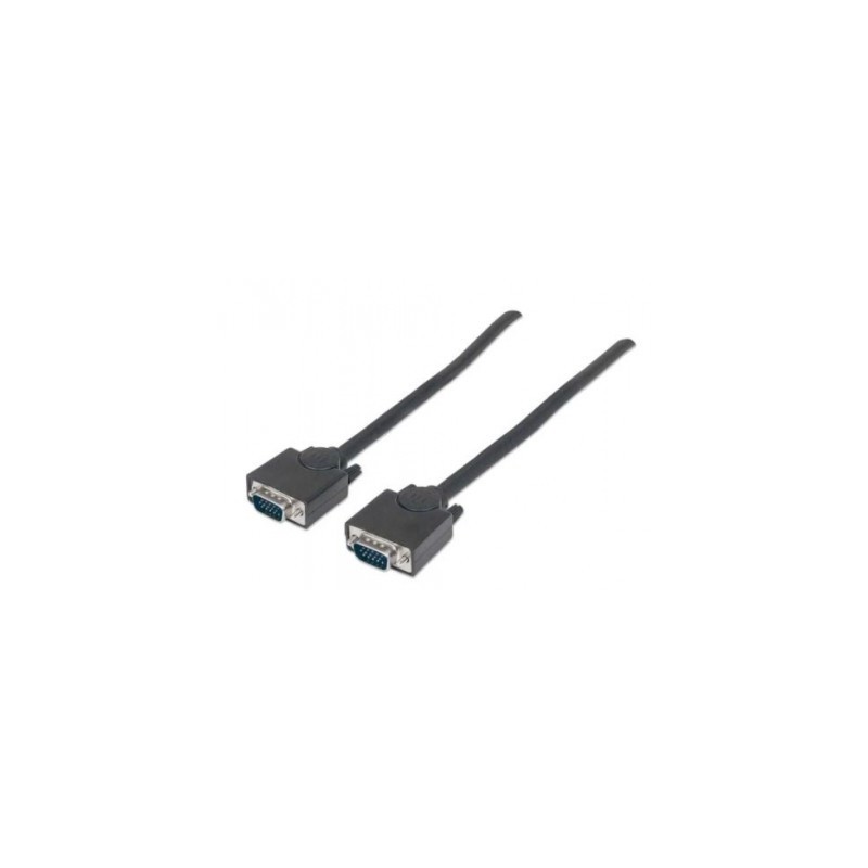 Cable VGA - HD15 MANHATTAN - 1, 8 m, VGA (D-Sub), VGA (D-Sub), Macho/Macho, Negro