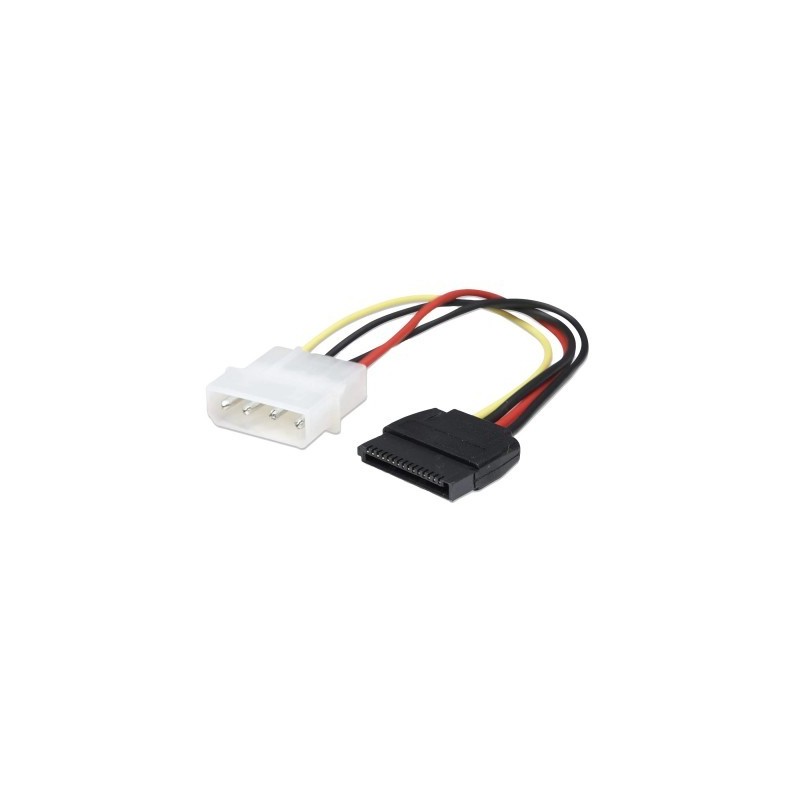 Cable de Corriente MANHATTAN - 4-pin Molex, Macho/Macho, 0, 16 m