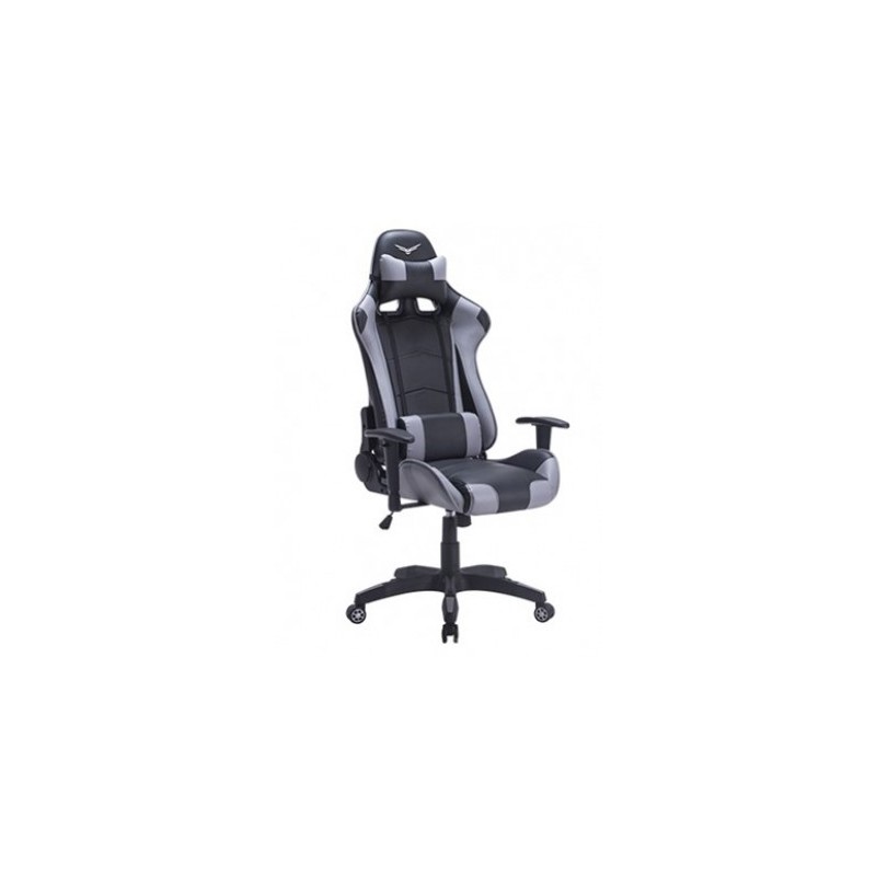 Silla Gaming Naceb Technology SOLDIER - Gamer, Negro/Gris, Piel Sintética