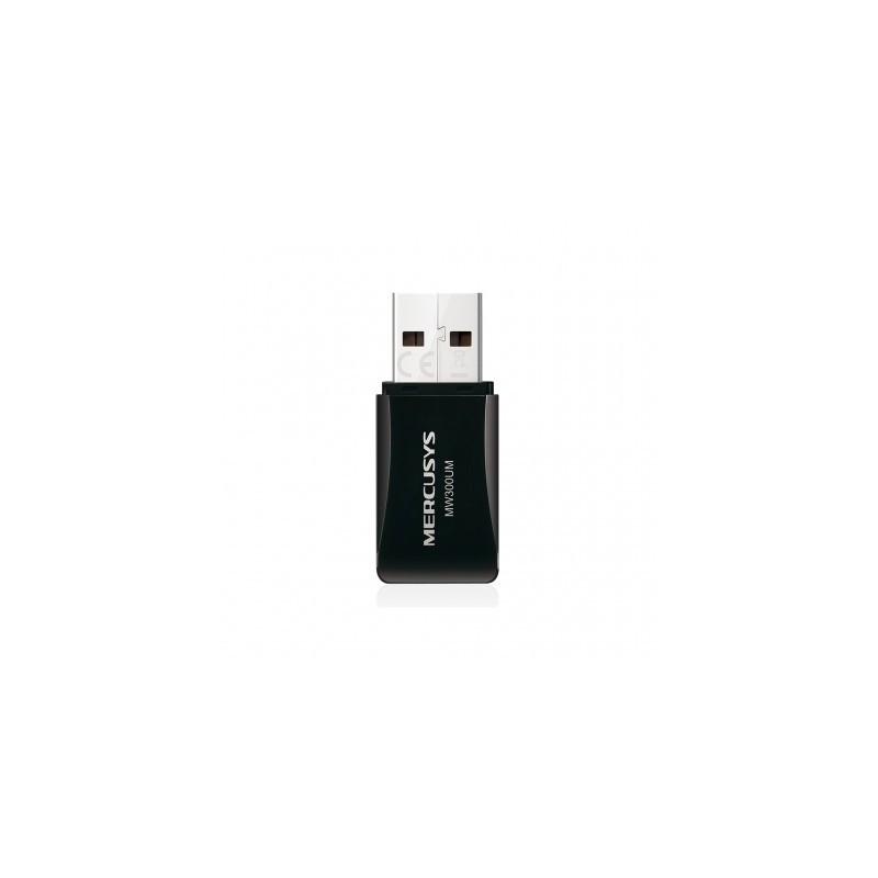 Adadptador Mini USB 2.0 MERCUSYS MW300UM - Negro, 300 Mbit/s