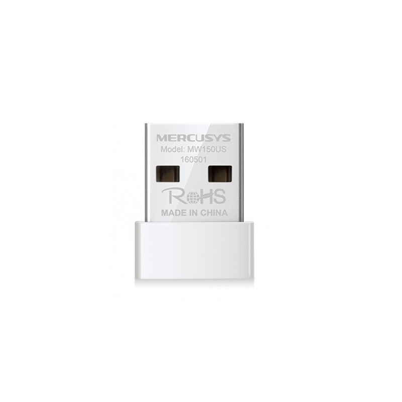 Adaptador NANO USB 2.0 MERCUSYS MW150US - Color blanco, 150 Mbit/s