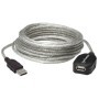 Cable USB - Extension MANHATTAN - 5 m, Macho/hembra, Plata