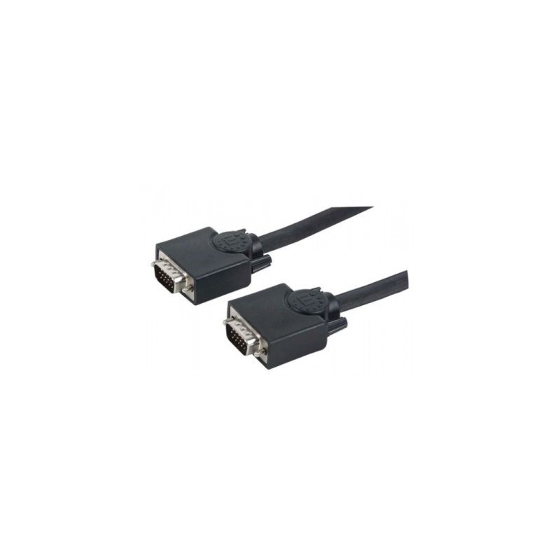 Cable VGA - HD15 MANHATTAN - 15 m, VGA (D-Sub), VGA (D-Sub), Macho/Macho, Negro