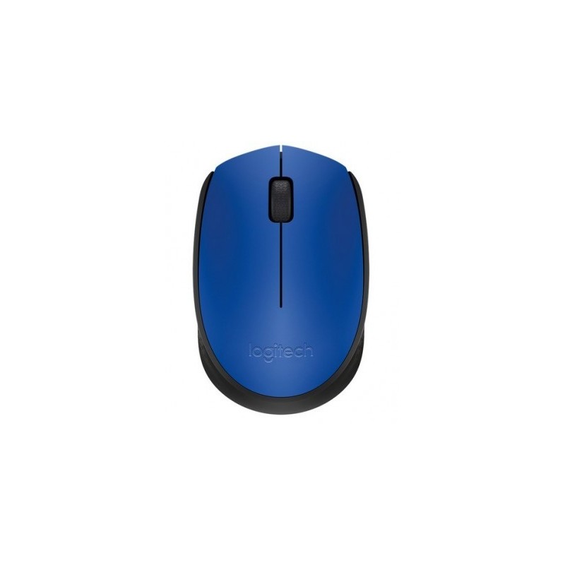 Mouse LOGITECH M170 - Negro con detalles en Azul, 3 botones, RF inalámbrico