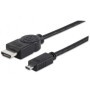 Cable HDMI  MANHATTAN - 2 m, HDMI, Micro-HDMI, Macho/Macho, Negro