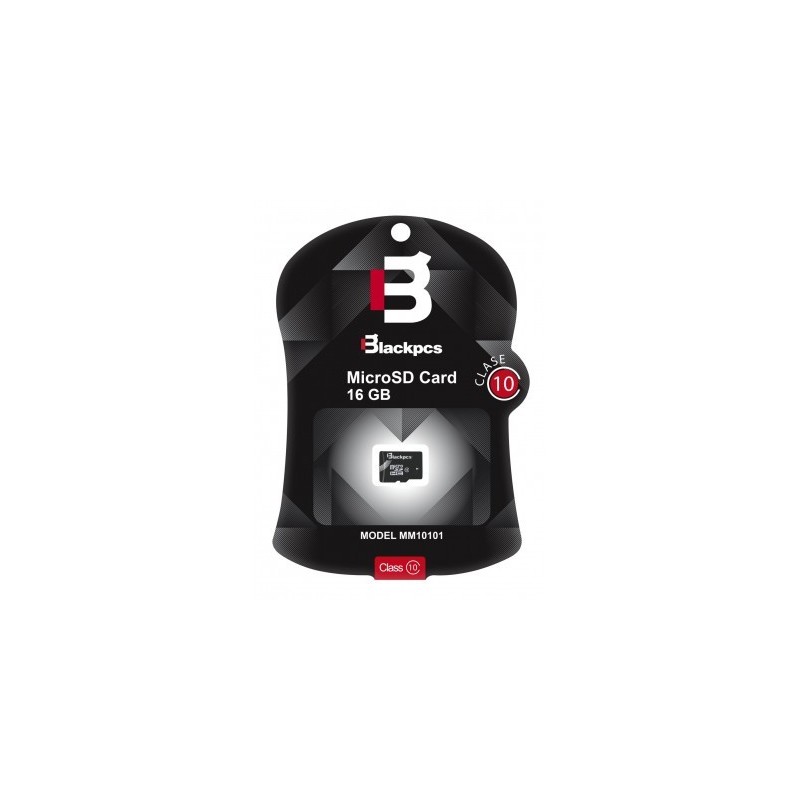 Memoria Micro SD Blackpcs MM10101-16 - 16 GB, 30 MB/s, Negro, Clase 10