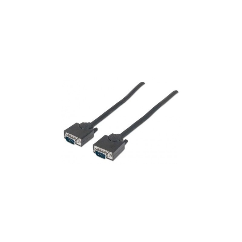 Cable VGA - HD15 MANHATTAN - 4, 5 m, VGA (D-Sub), VGA (D-Sub), Macho/Macho, Negro