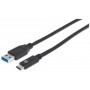 Cable USB C MANHATTAN 353373 - USB C, 1 m, Negro