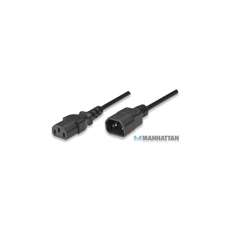 Cable de corriente  MANHATTAN - Macho/hembra, 1, 8 m, Negro