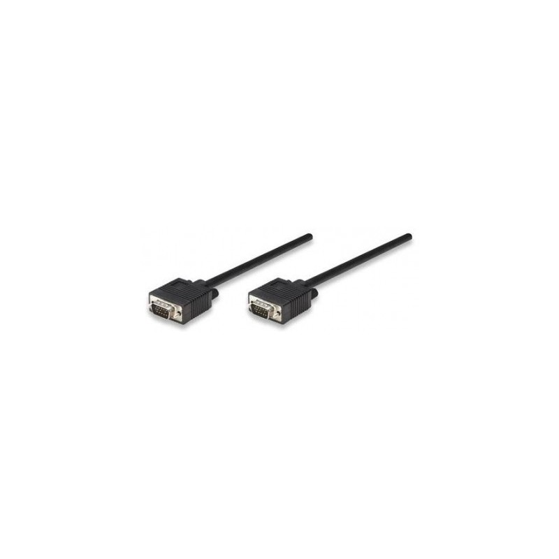 Cable VGA - HD15 MANHATTAN - 11 m, VGA (D-Sub), VGA (D-Sub), Macho/Macho, Negro