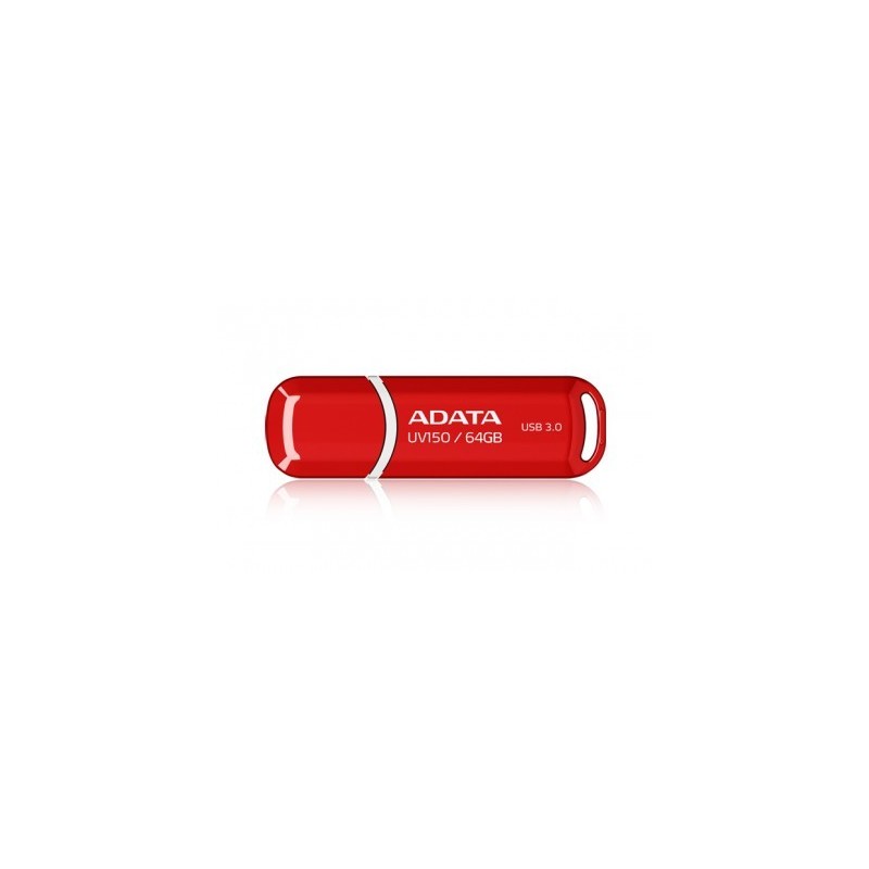 Memoria USB ADATA UV150 - Rojo, 64 GB, USB 3.2 (retrocompatible con 3.0 y 2.0), 100 MB/s