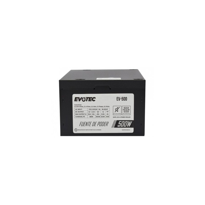 Fuente de Poder EVOTEC EV-500 - Negro, 500 W