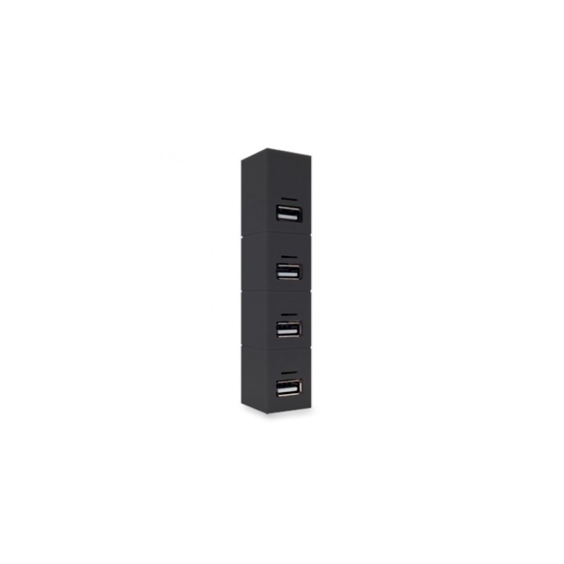 Hub USB V2.0 - BASICO, 4 Puertos, Negro, BROBOTIX 180727-2