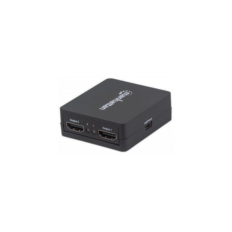 Video splitter MANHATTAN 207652 - Negro, HDMI, HDMI, HDMI, Hembra/hembra