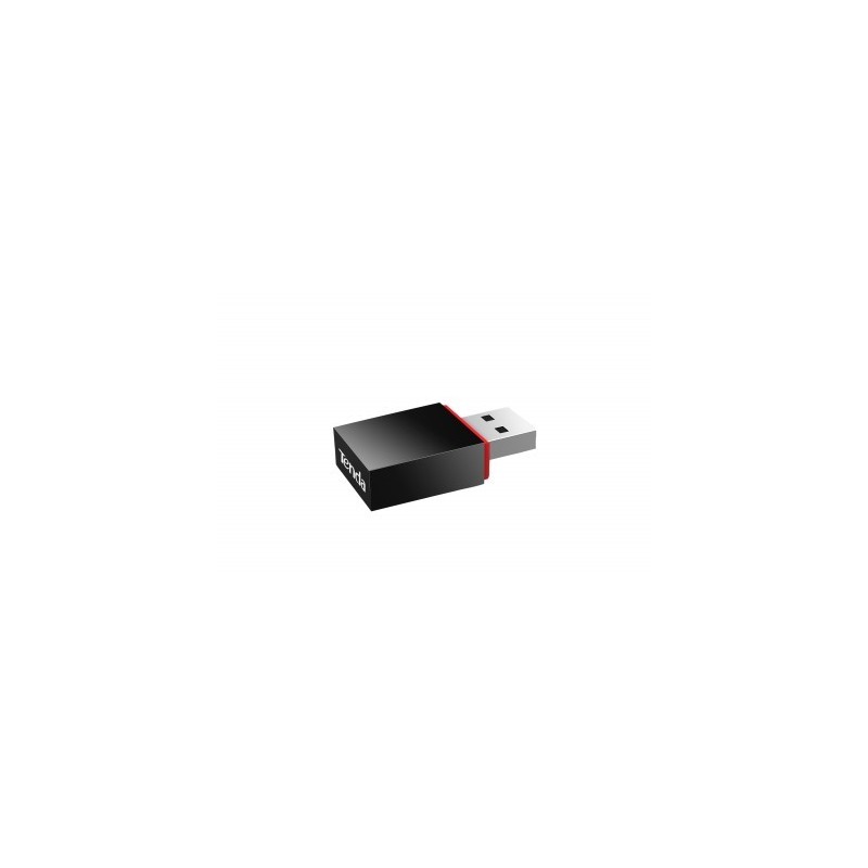 Adaptador USB inalámbrico TENDA U3 - USB 2.0, 300 Mbit/s, Inalámbrico, Negro