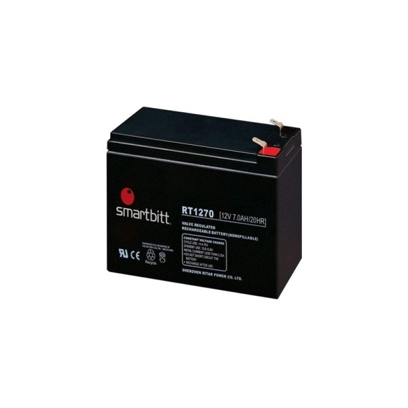 Batería de Reemplazo SMARBITT SBBA12-7 - Negro, 12 V, 7 Ah