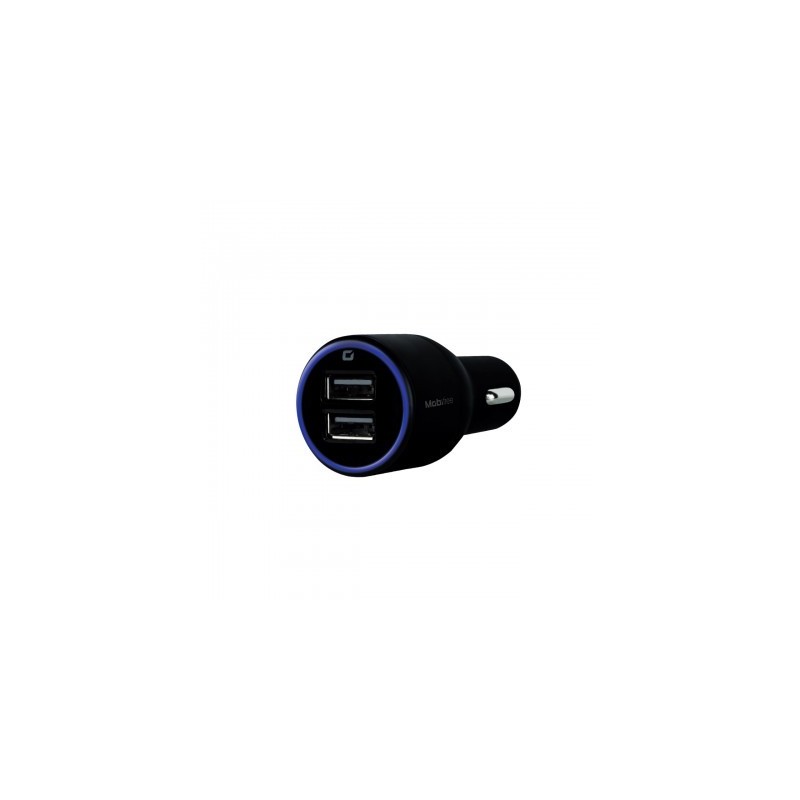 Cargador Mobifree Cargador de Coche 2 puertos USB - Negro, Auto, Corriente alterna, USB, 2