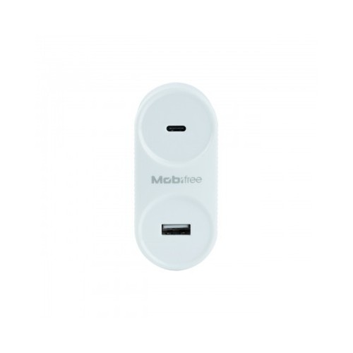 Cargador  Mobifree Cargador de pared USB y Tipo C - Color blanco, Pared, Corriente alterna, USB, 1