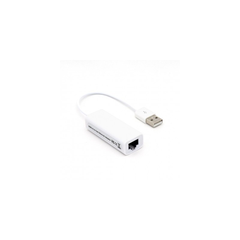 CONVERTIDOR BROBOTIX USB V2.0 A RJ45 - USB, RJ-45, Macho-Hembra, Blanco, 12 cm