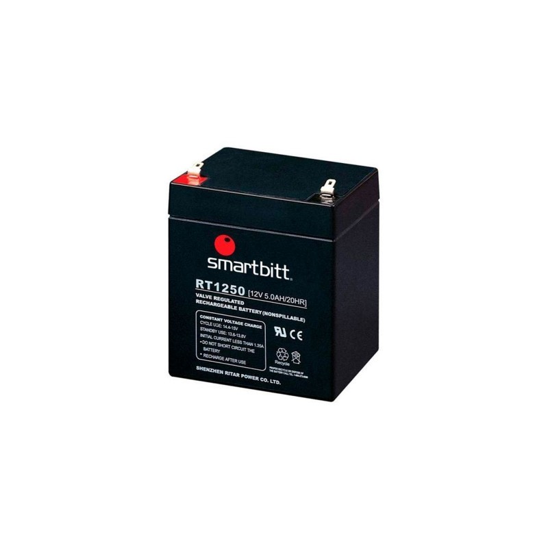 Batería de Reemplazo SMARTBITT SBBA12-5 - Negro, 12 V, 5 Año(s), 5 AH, Plomo-ácido