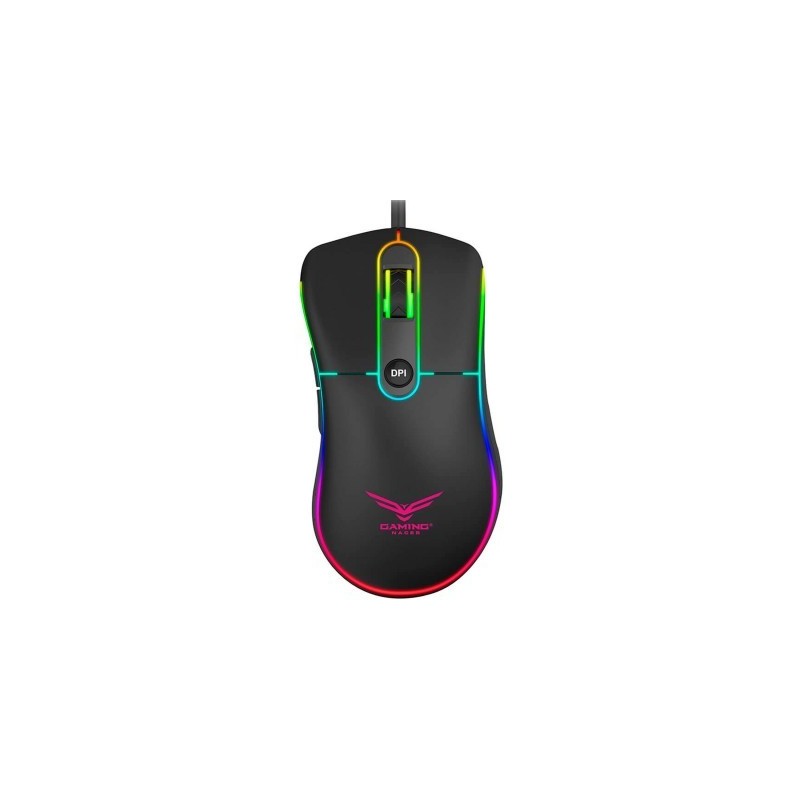 Mouse Gamer Naceb Technology NA-0933 - Alámbrico, Juego, 1000/1600/2400/3200, Rainbow