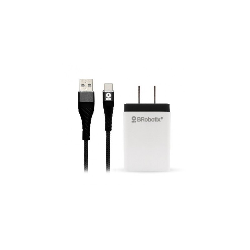 CARGADOR BROBOTIX USB C/CABLE TIPO C CARGA RÁPIDA 963325 - Negro, Pared, 5 V, 1