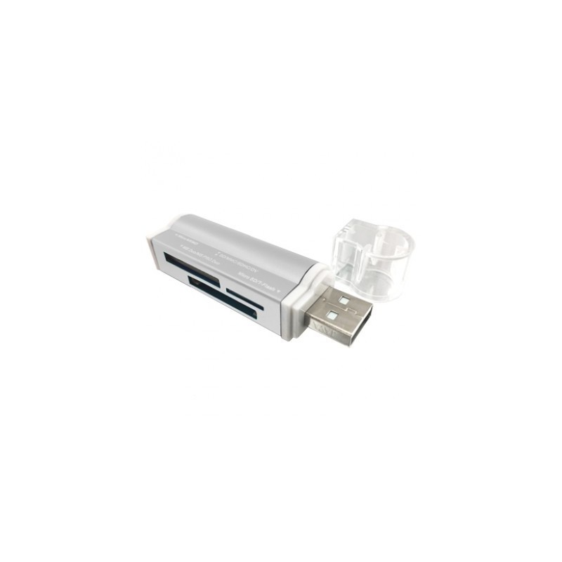 Lector USB BROBOTIX 180420P - Plata, USB 2.0