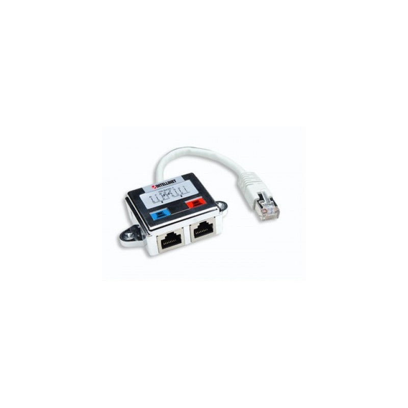 Adaptador de red INTELLINET - RJ-45, RJ-45, Hembra/hembra, Plata