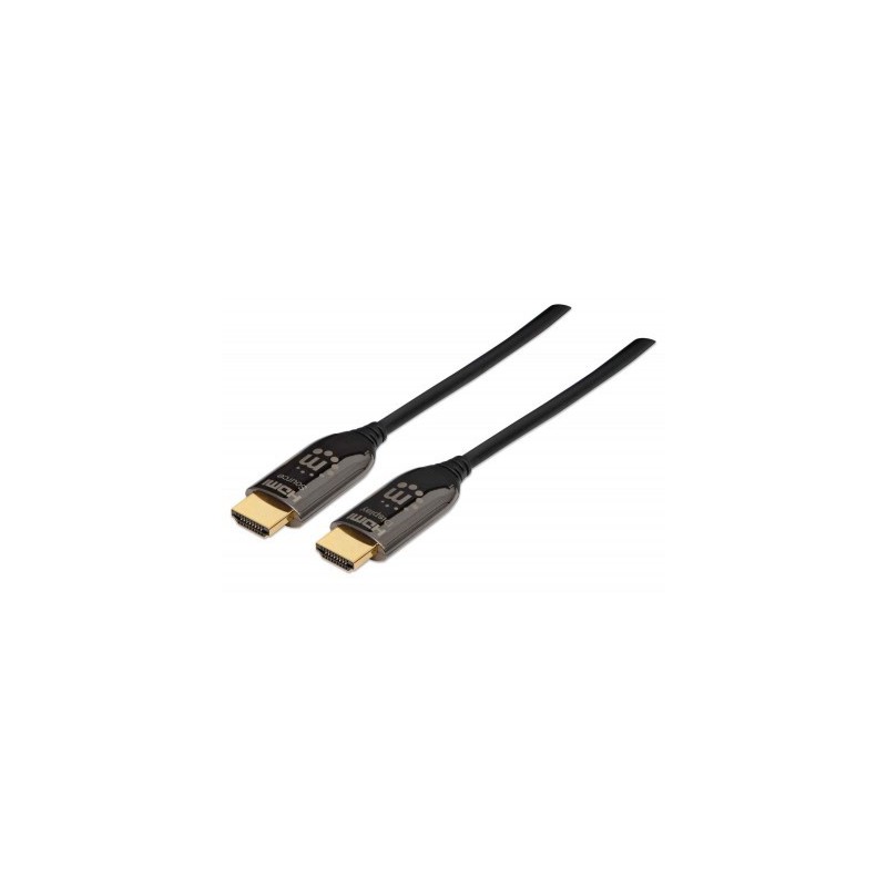 Cable HDMI Óptico Clasificación Plénum MANHATTAN 355438 - 30 m, HDMI A, HDMI A, MACHO, Negro