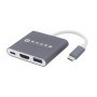 Adaptador Tipo C a HDMI + USB 3.0 + PD Naceb Technology NA-0111 - Plata, USB C, HDMI + USB 3.0 + PD