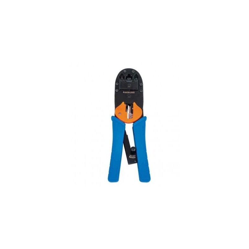 Pinza Crimpeadora INTELLINET 211048 - Azul, 358 g, RJ45, RJ12 y RJ11