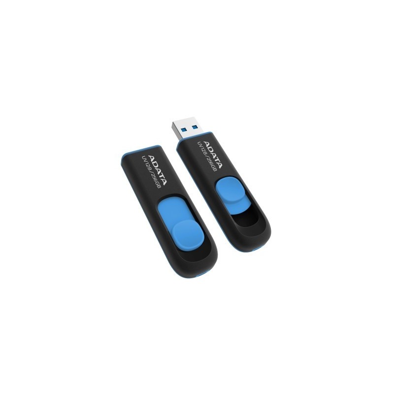 Memoria USB ADATA AUV128-256G-RBE - Negro / Azul, 256 GB, USB 3.2 Gen1