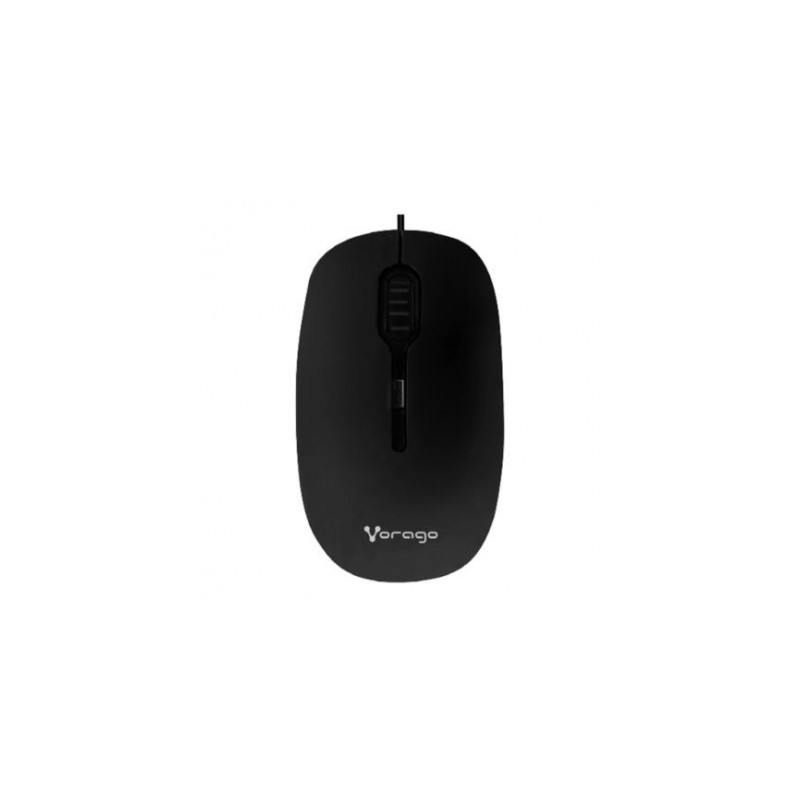 Mouse Alámbrico VORAGO MO-100 - Negro, Alámbrico, Óptico, 1200 DPI