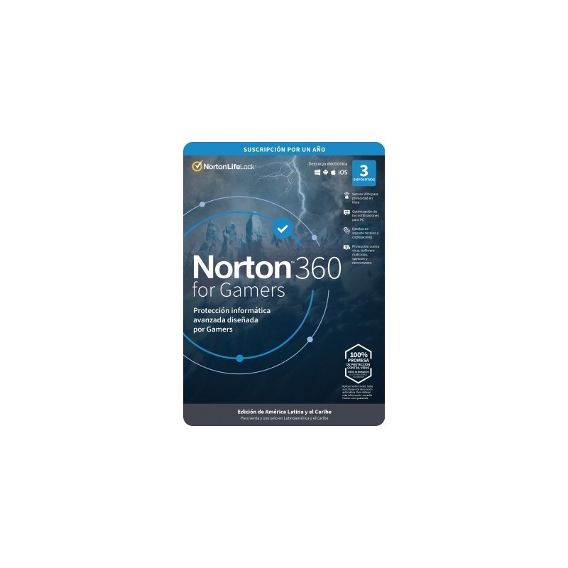 Antivirus NORTON TMNR-023 360 Gamers - 3 licencias, 1 Año(s)