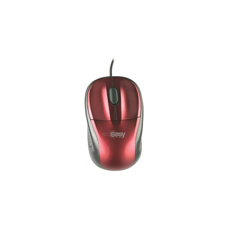 Mouse Easy Line EASY LINE - Rojo, 3 botones, Óptico, 1000 DPI