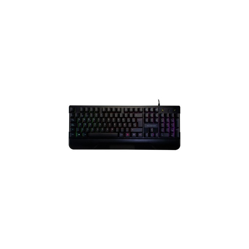 Teclado APOLO Balam Rush BR-931359 - USB, Negro, Iluminación de 3 colores, Reposa muñecas fijo