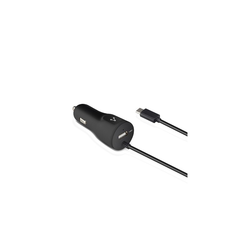 Cargador cable micro USB VORAGO AU-303 - Negro, 2.4A USB 1.0A