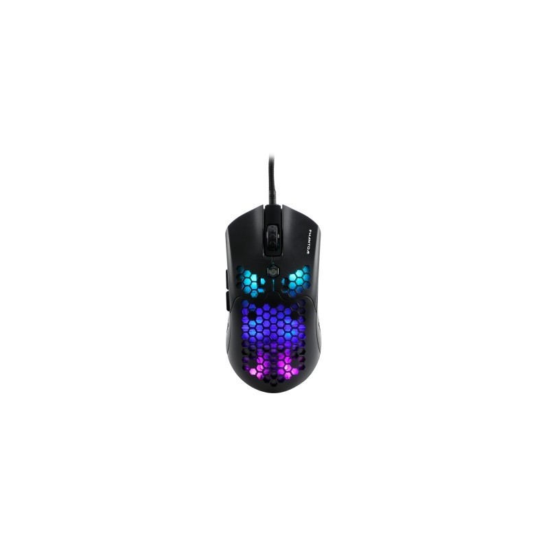 Mouse Gamer Naceb Technology Phantom - 6 Botones + Scroll, USB, 400-10000 DPI, Iluminación RGB, Sensor PAW3325, Cable Reforzado