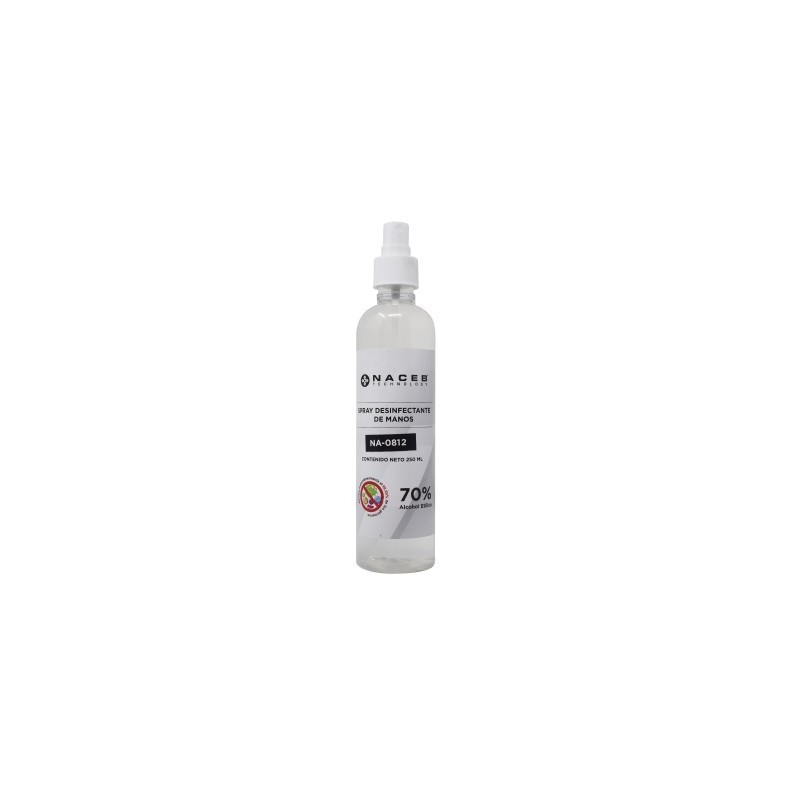 Spray Desinfectante de Manos NA-0812 Naceb Technology - Alcohol Etílico 70, Producto Certificado, 250ml