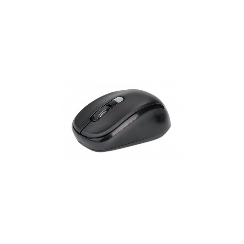 Mouse Inalámbrico MANHATTAN 179904 - Negro, USB, 800/1200/1600 DPI