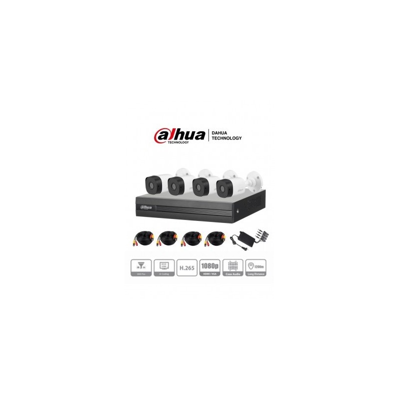 Kit de Videovigilancia  Dahua Technology KIT/XVR1A04-I/4-B1A21N-0360B - 1080 p