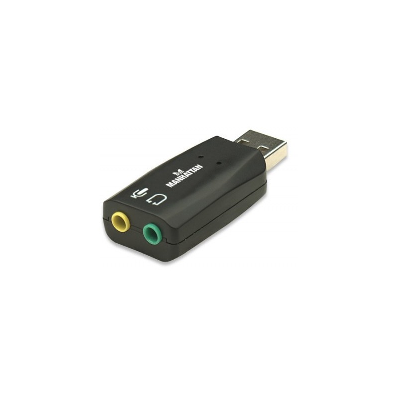 Adaptador de Audio MANHATTAN - USB 2.0 M, Macho/hembra, Negro