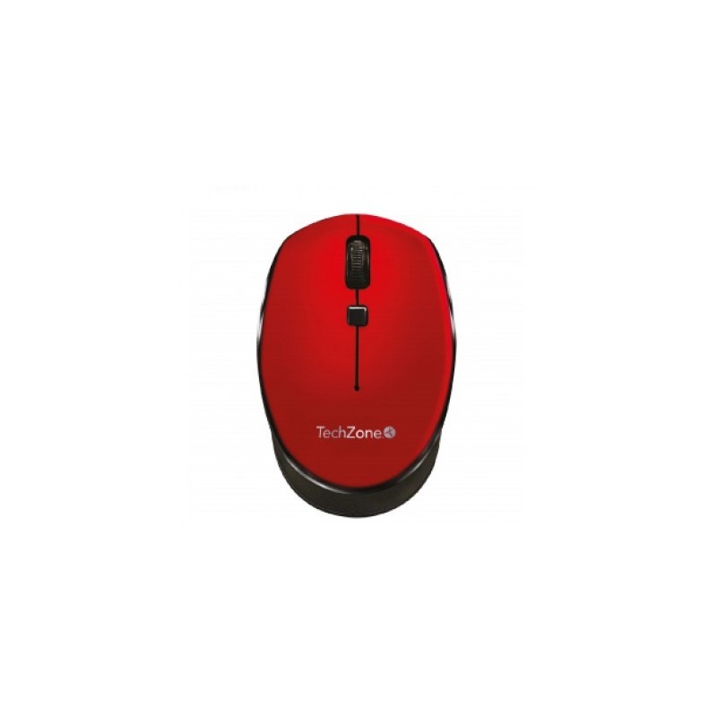 Mouse Inalámbrico  TECHZONE TZ19MOU01-INAR - Rojo, Inalámbrico, 1000 DPI