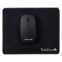 Mouse Inalámbrico Recargable con Mousepad TECHZONE TZ18MOUINAMP-NG - Negro, Inalámbrico, 800 - 1600 DPI