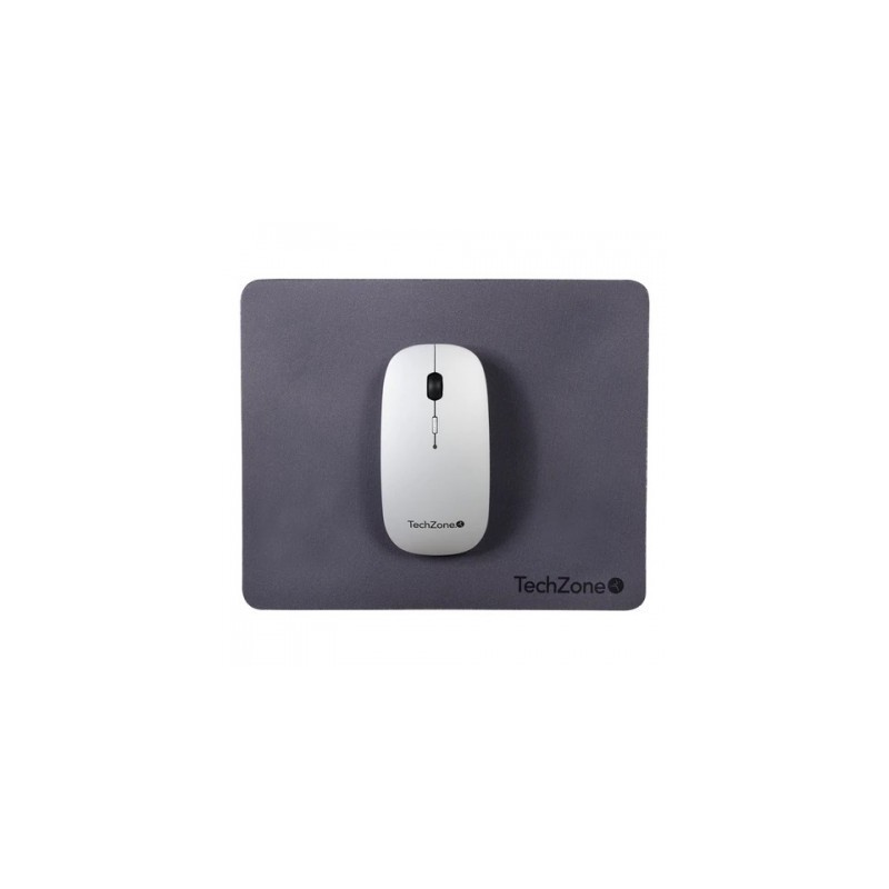 Mouse Inalámbrico Recargable con Mousepad TECHZONE TZ18MOUINAMP-PL - Plata, Inalámbrico, 800 - 1600 DPI